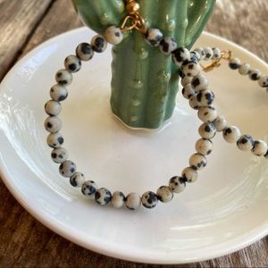 Natural stone earrings Dalmatian jasper